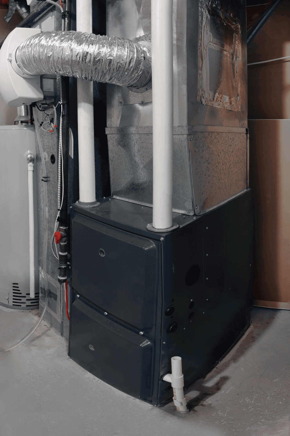 high efficiency furnace with a residential gas water heater 