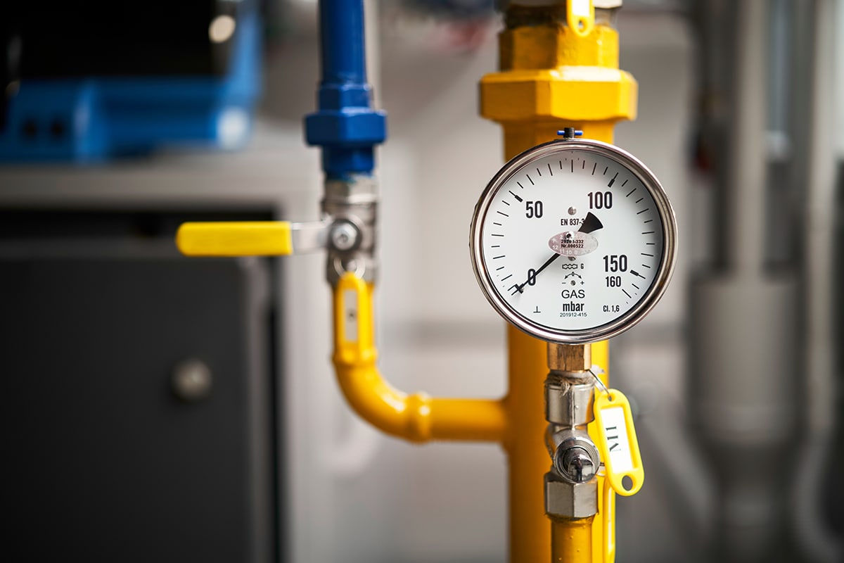 Boiler room gas pressure meter