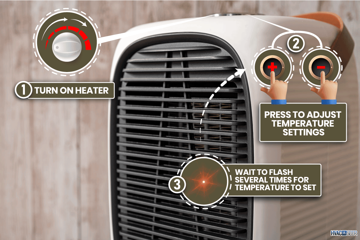 A white ceramic fan heater, How To Set Temperature On Lasko Ceramic Heater [Step By Step Guide]
