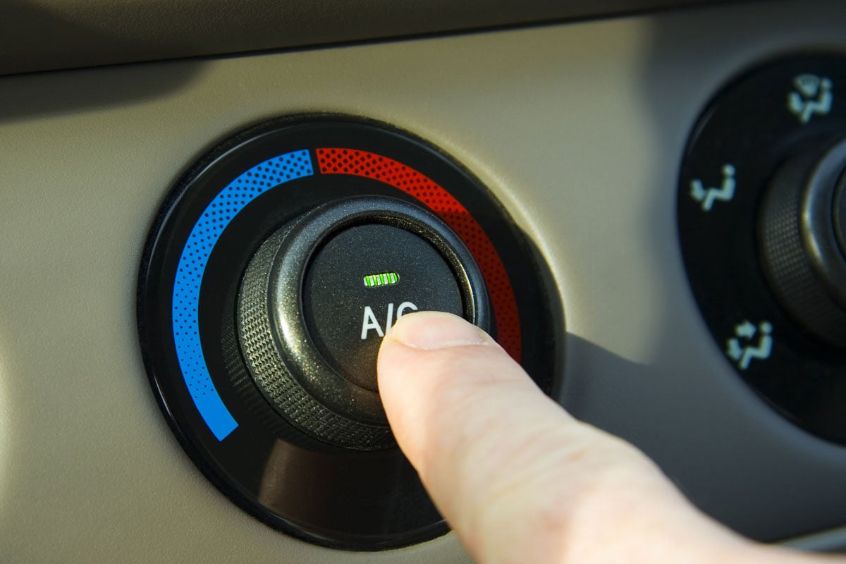 Turning on the AC in a hot car