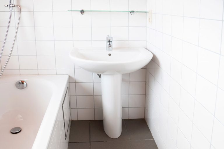 Home care image white bathroom washbaisn ,tab water and bathtub, Can Plumbing Pipes Be Exposed?