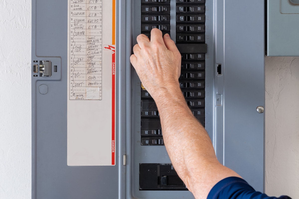 Electrical checking the circuit panel of the house