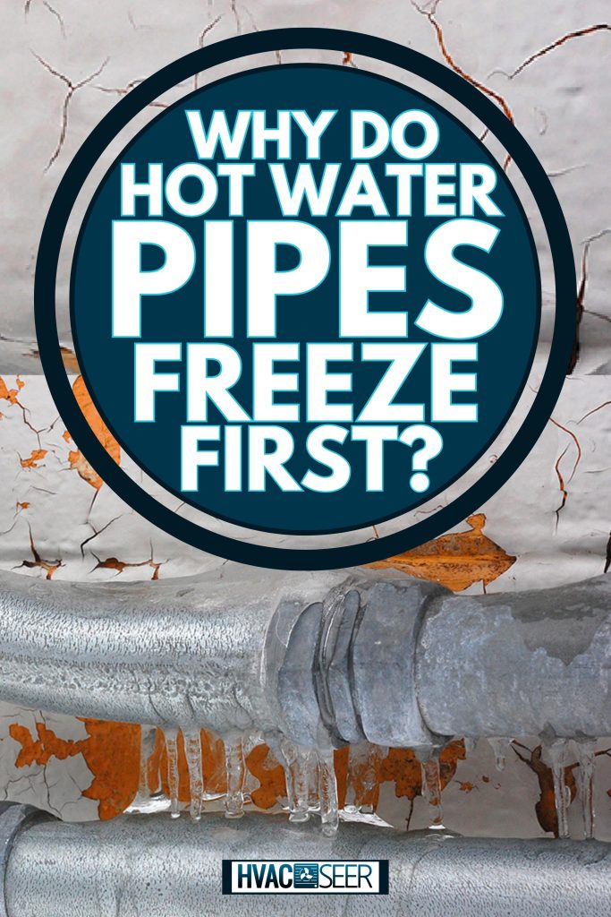 Shiny silver conduit utility pipes with icicles in winter, Cracking the Frozen Code: Why Do Hot Water Pipes Freeze First?