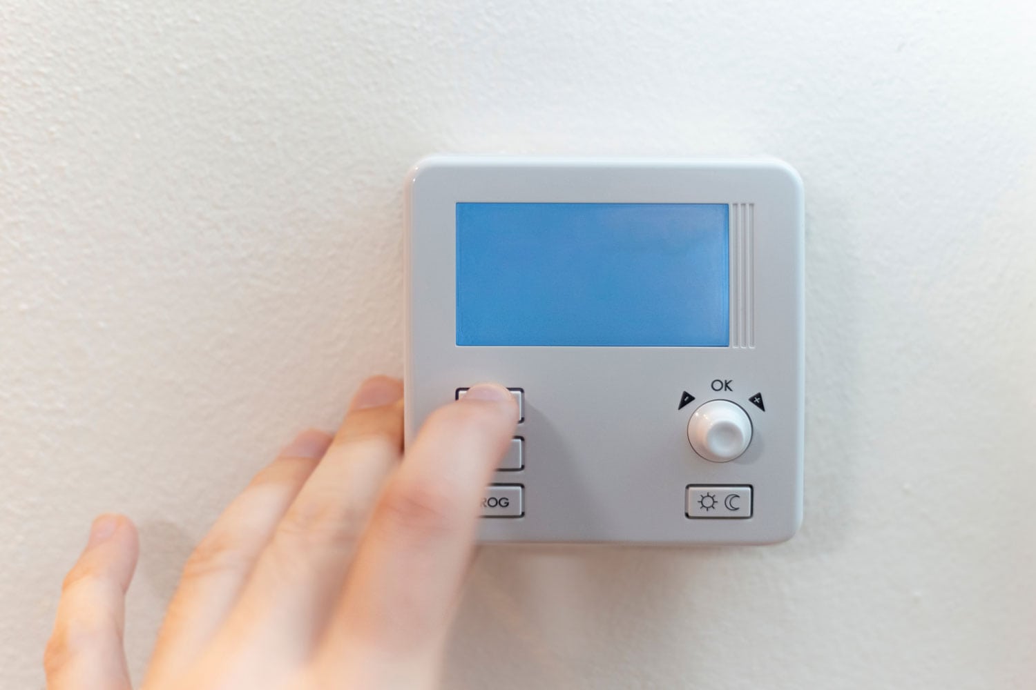 Changing the living room thermostat temperature